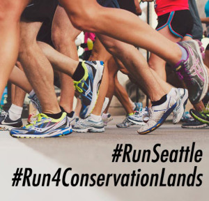 Legs running, #RunSeattle, #Run4ConservationLands