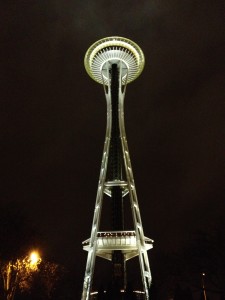 Seattle Space Needle at night